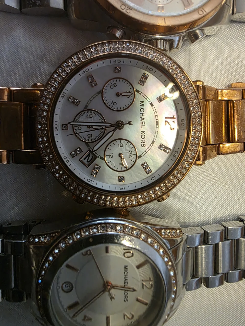 Michael Kors Three Rose Gold and Silver Trio Watch Set